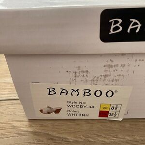 BAMBOO White Wedge Sandals